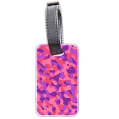 Pink And Purple Camouflage Luggage Tag (two Sides) by SpinnyChairDesigns