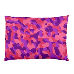 Pink And Purple Camouflage Pillow Case (two Sides) by SpinnyChairDesigns