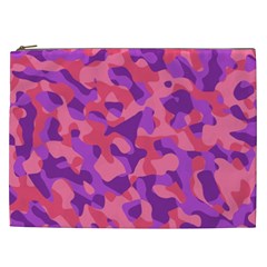 Pink And Purple Camouflage Cosmetic Bag (xxl)