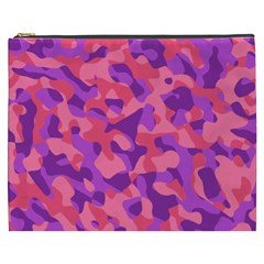 Pink And Purple Camouflage Cosmetic Bag (xxxl) by SpinnyChairDesigns