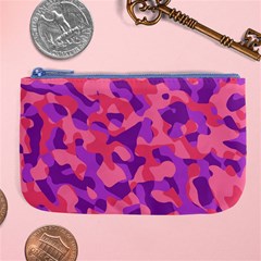 Pink And Purple Camouflage Large Coin Purse by SpinnyChairDesigns