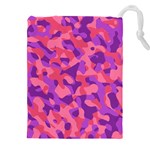 Pink and Purple Camouflage Drawstring Pouch (5XL) Front