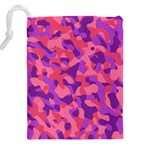 Pink and Purple Camouflage Drawstring Pouch (5XL) Back