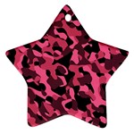 Black and Pink Camouflage Pattern Ornament (Star) Front