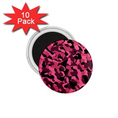 Black And Pink Camouflage Pattern 1 75  Magnets (10 Pack)  by SpinnyChairDesigns