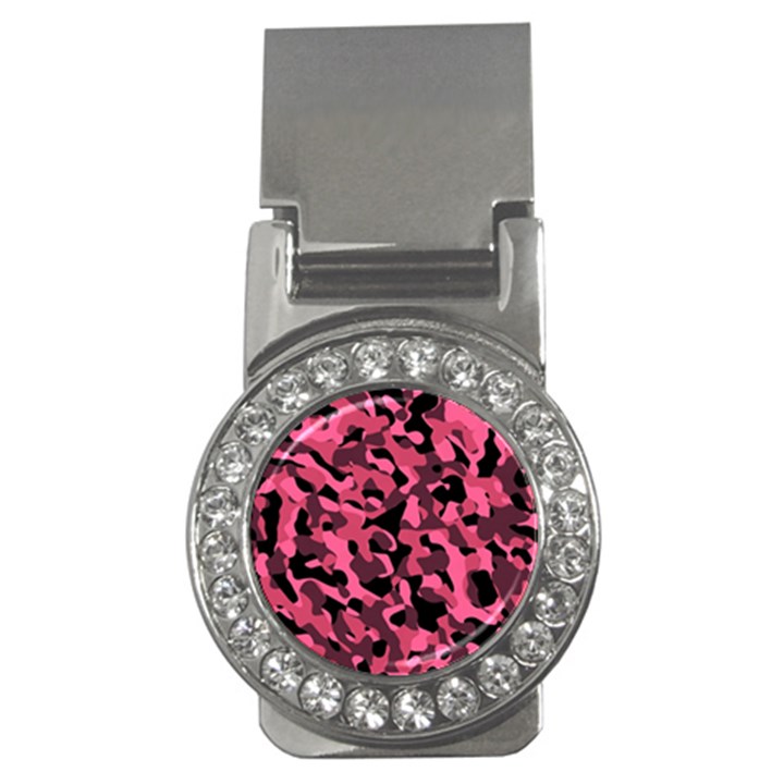 Black and Pink Camouflage Pattern Money Clips (CZ) 