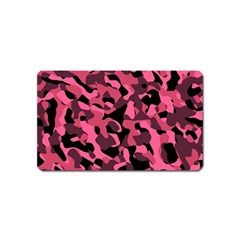 Black And Pink Camouflage Pattern Magnet (name Card) by SpinnyChairDesigns