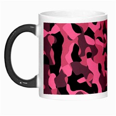 Black And Pink Camouflage Pattern Morph Mugs by SpinnyChairDesigns