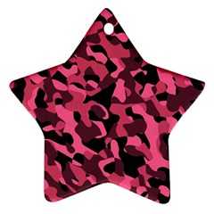 Black And Pink Camouflage Pattern Star Ornament (two Sides) by SpinnyChairDesigns