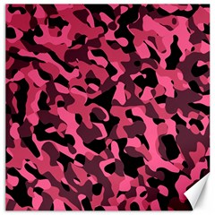 Black And Pink Camouflage Pattern Canvas 16  X 16  by SpinnyChairDesigns