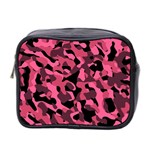 Black and Pink Camouflage Pattern Mini Toiletries Bag (Two Sides) Front