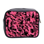 Black and Pink Camouflage Pattern Mini Toiletries Bag (Two Sides) Back