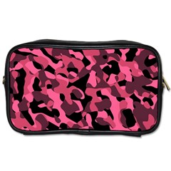 Black And Pink Camouflage Pattern Toiletries Bag (one Side) by SpinnyChairDesigns