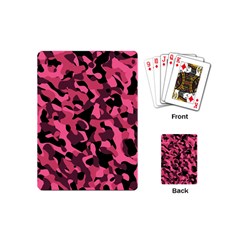 Black And Pink Camouflage Pattern Playing Cards Single Design (mini) by SpinnyChairDesigns