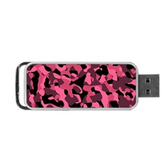 Black And Pink Camouflage Pattern Portable Usb Flash (one Side) by SpinnyChairDesigns