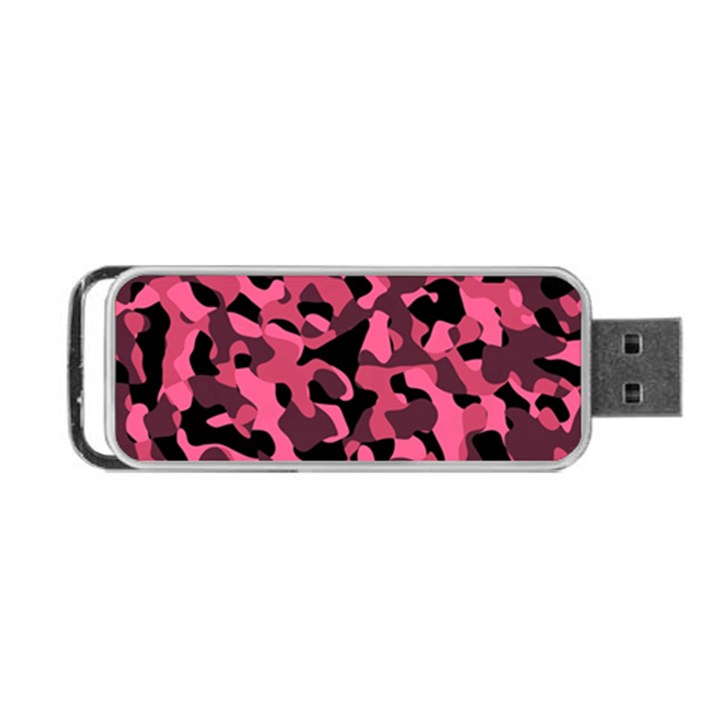 Black and Pink Camouflage Pattern Portable USB Flash (One Side)