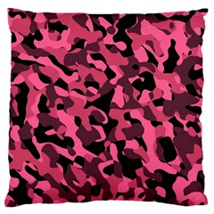 Black And Pink Camouflage Pattern Large Flano Cushion Case (one Side) by SpinnyChairDesigns