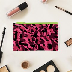 Black And Pink Camouflage Pattern Cosmetic Bag (xs) by SpinnyChairDesigns