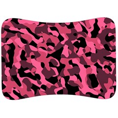 Black And Pink Camouflage Pattern Velour Seat Head Rest Cushion by SpinnyChairDesigns