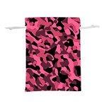 Black and Pink Camouflage Pattern Lightweight Drawstring Pouch (S) Back