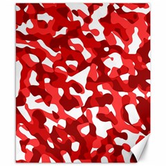 Red And White Camouflage Pattern Canvas 8  X 10  by SpinnyChairDesigns