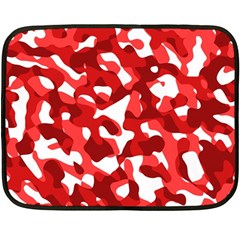 Red And White Camouflage Pattern Fleece Blanket (mini) by SpinnyChairDesigns