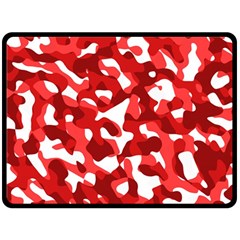 Red And White Camouflage Pattern Fleece Blanket (large)  by SpinnyChairDesigns