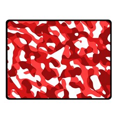 Red And White Camouflage Pattern Fleece Blanket (small) by SpinnyChairDesigns