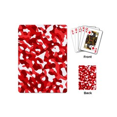 Red And White Camouflage Pattern Playing Cards Single Design (mini) by SpinnyChairDesigns