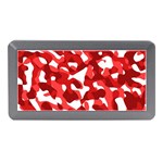 Red and White Camouflage Pattern Memory Card Reader (Mini) Front