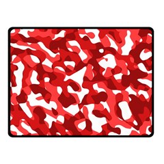 Red And White Camouflage Pattern Double Sided Fleece Blanket (small)  by SpinnyChairDesigns