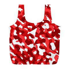 Red And White Camouflage Pattern Full Print Recycle Bag (l) by SpinnyChairDesigns