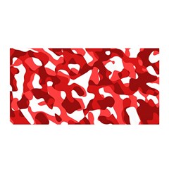 Red And White Camouflage Pattern Satin Wrap by SpinnyChairDesigns