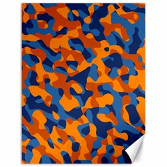 Blue And Orange Camouflage Pattern Canvas 12  X 16  by SpinnyChairDesigns