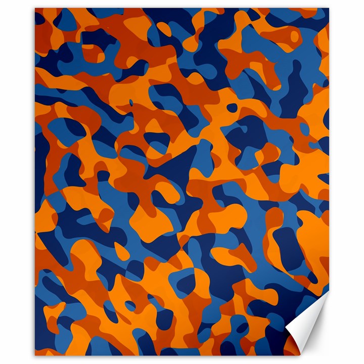 Blue and Orange Camouflage Pattern Canvas 20  x 24 