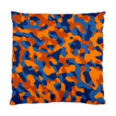 Blue And Orange Camouflage Pattern Standard Cushion Case (one Side) by SpinnyChairDesigns