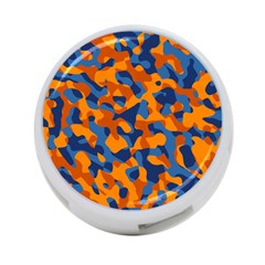 Blue And Orange Camouflage Pattern 4-port Usb Hub (one Side) by SpinnyChairDesigns