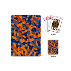 Blue And Orange Camouflage Pattern Playing Cards Single Design (mini) by SpinnyChairDesigns