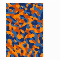 Blue And Orange Camouflage Pattern Small Garden Flag (two Sides) by SpinnyChairDesigns