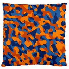 Blue And Orange Camouflage Pattern Standard Flano Cushion Case (one Side) by SpinnyChairDesigns