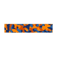 Blue And Orange Camouflage Pattern Flano Scarf (mini) by SpinnyChairDesigns