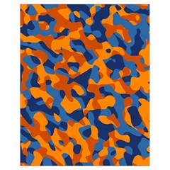 Blue And Orange Camouflage Pattern Drawstring Bag (small) by SpinnyChairDesigns