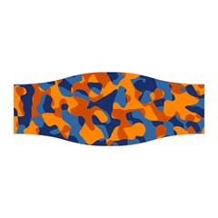 Blue And Orange Camouflage Pattern Stretchable Headband by SpinnyChairDesigns