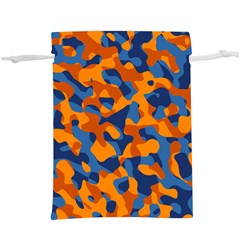 Blue And Orange Camouflage Pattern  Lightweight Drawstring Pouch (xl) by SpinnyChairDesigns