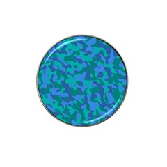 Blue Turquoise Teal Camouflage Pattern Hat Clip Ball Marker (10 Pack) by SpinnyChairDesigns