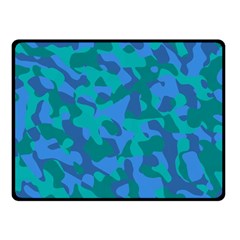 Blue Turquoise Teal Camouflage Pattern Fleece Blanket (small) by SpinnyChairDesigns