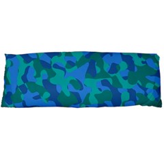 Blue Turquoise Teal Camouflage Pattern Body Pillow Case Dakimakura (two Sides) by SpinnyChairDesigns