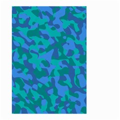 Blue Turquoise Teal Camouflage Pattern Small Garden Flag (two Sides) by SpinnyChairDesigns