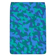 Blue Turquoise Teal Camouflage Pattern Removable Flap Cover (l) by SpinnyChairDesigns