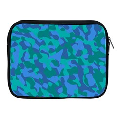 Blue Turquoise Teal Camouflage Pattern Apple Ipad 2/3/4 Zipper Cases by SpinnyChairDesigns